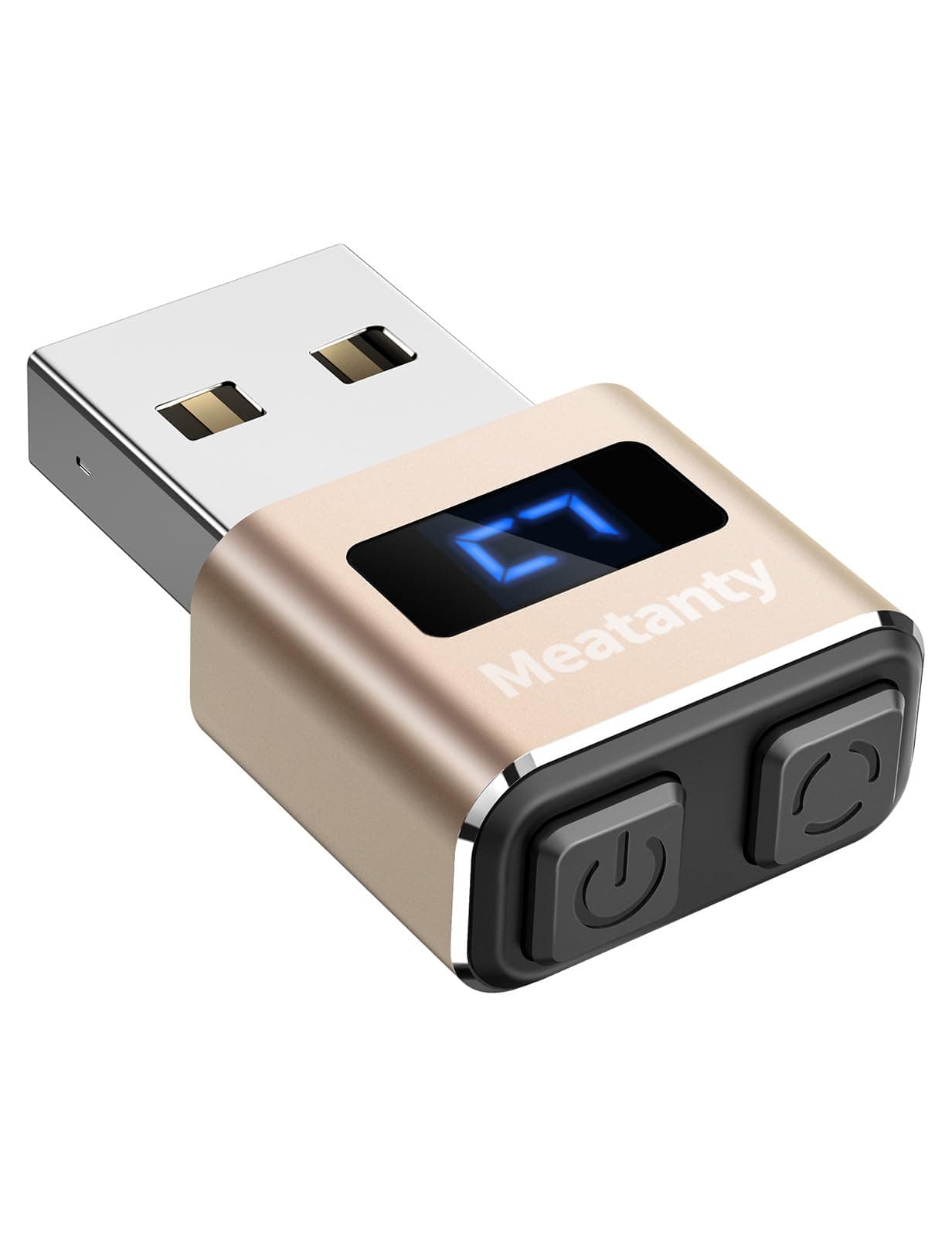 meatanty Metal Tiny Mouse Jiggler, USB Mover Undetectable, Automatic Wiggler with Screen, 3 Modes Mouse Moving Device, Giggler Toggler Juggler Keep Computer Laptop Awake Office Remote Work-Gold