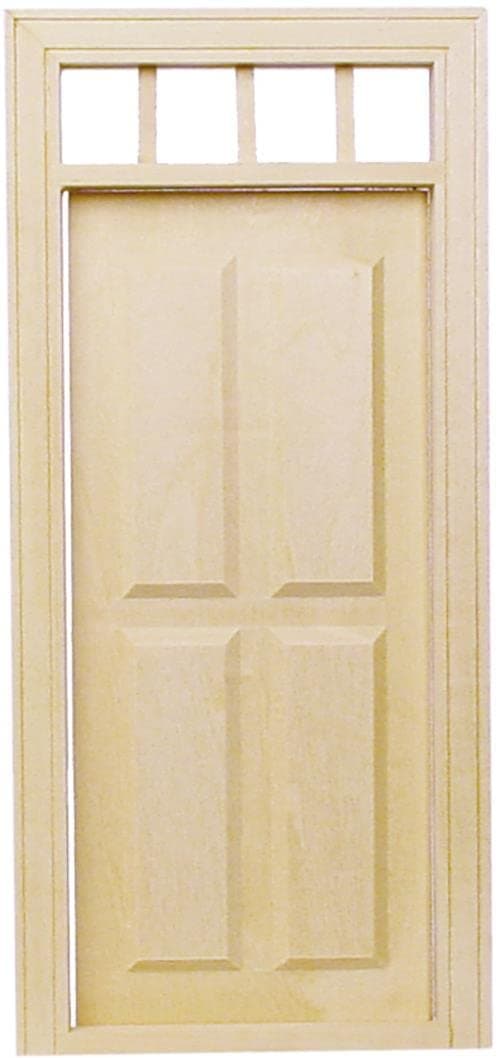Dollhouse 4 Panel Transom Fanlight Door 1:24 Half Inch External DIY Builders