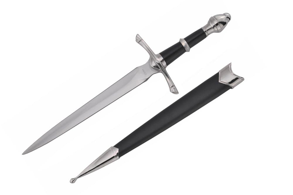 Wuu Jau Co H-5921 Medieval Dagger with Black Scabbard, 14"