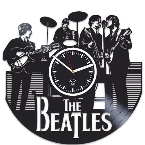 Music Legends Wall Clock, Vinyl Record Artwork, 12 inch, Quartz Movement, Battery Operated, Black