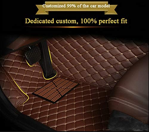 Custom Making Car Floor Mats for Mercedes-Benz G,GL,GLA,GLB,GLC,GLE,GLK,GLS,M,ML 2000-2023 Non-Slip Leather Floor Liners (Red+Beige)