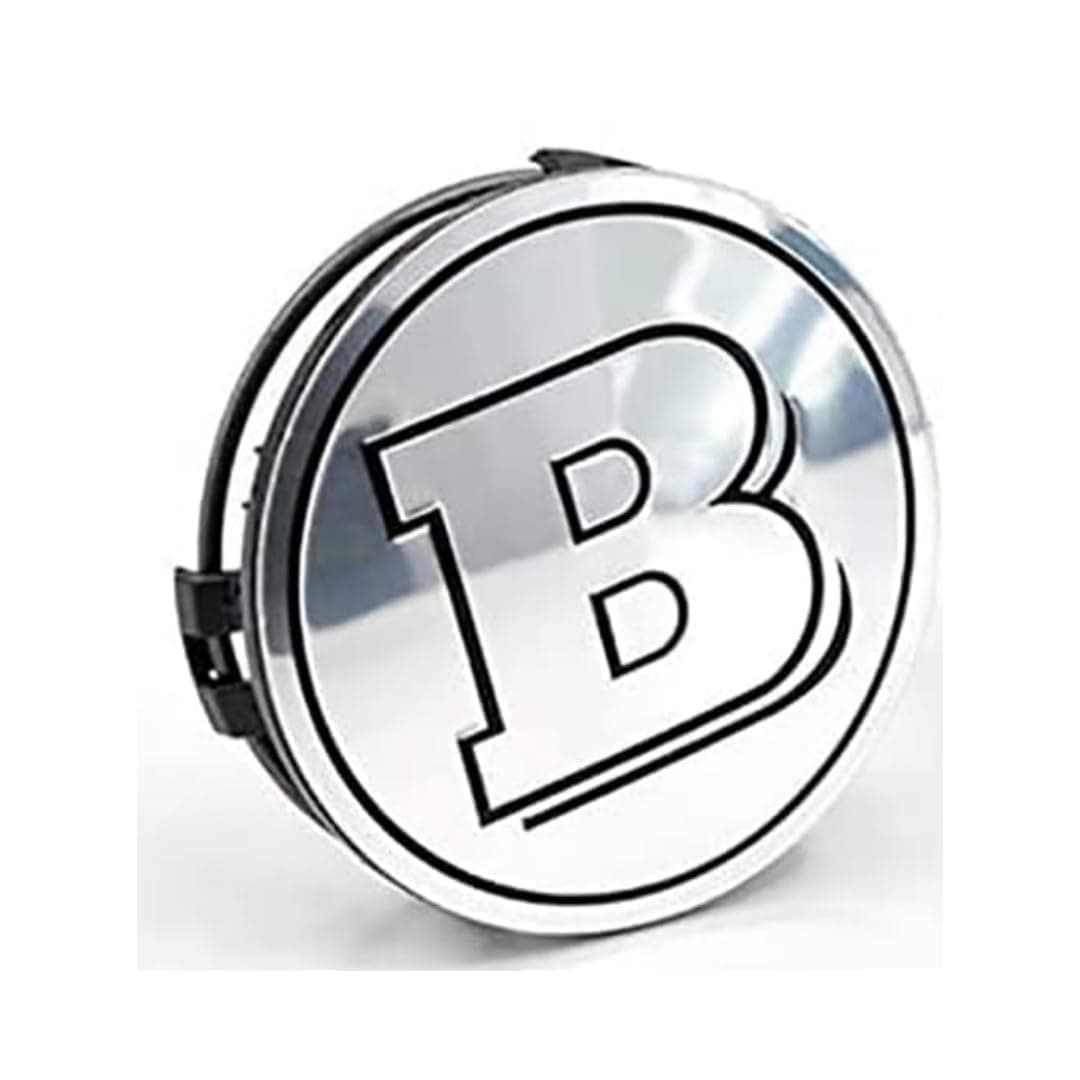 4 PCS Car Wheel Center Hub Cover for Smart Brabus 75mm, Auto Centre Hubcaps, Automotive Exterior Waterproof Wheel Stickers Badge Accessories,Silver