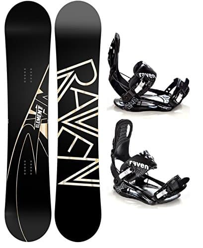 Raven Snowboard Set: Snowboard Element + Bindings s220 Black XL