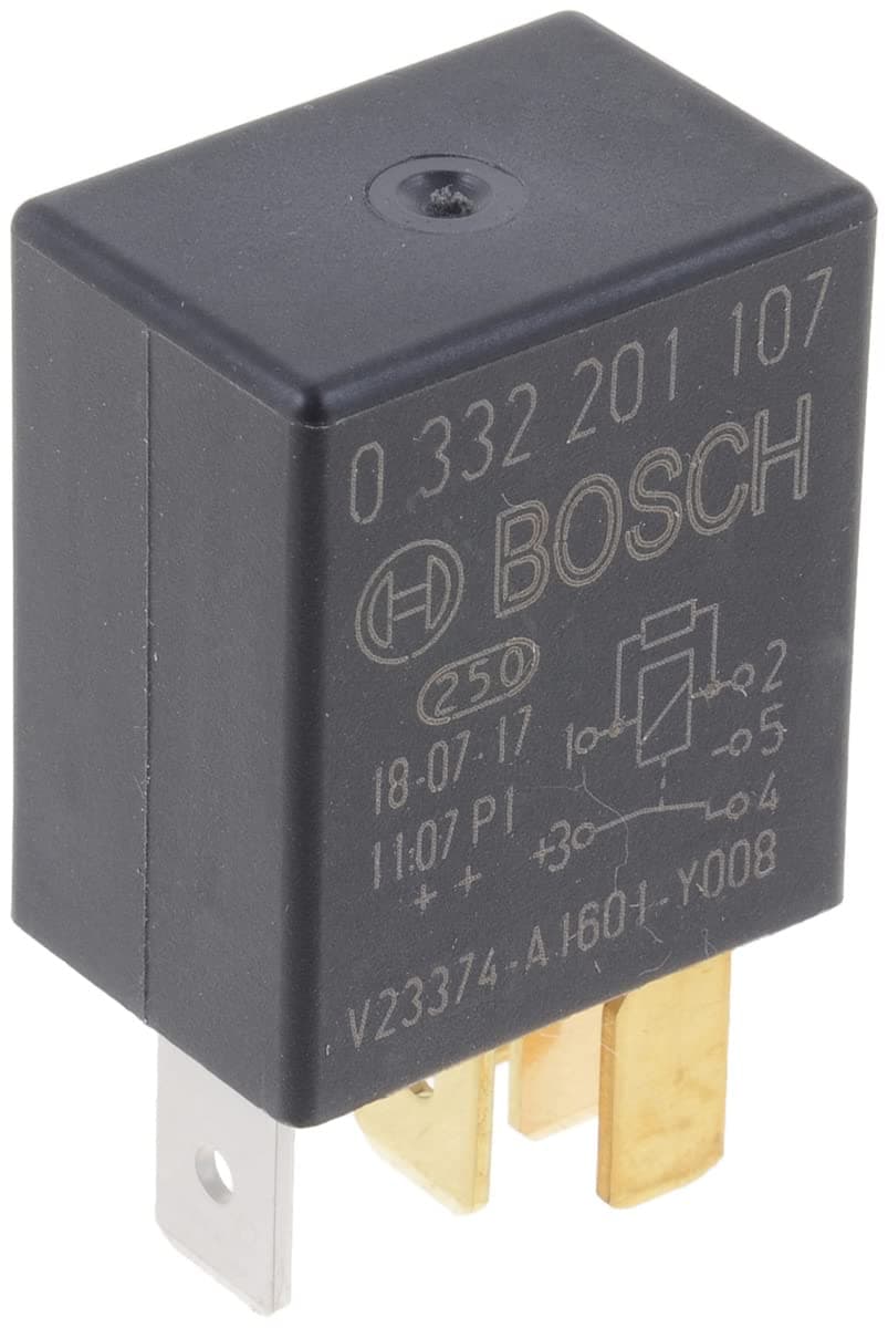 0332201107 Micro Relay 12V 30A, IP5K4, Operating Temperature from -40 Degree to 100 Degree C, 5 Pin Relay