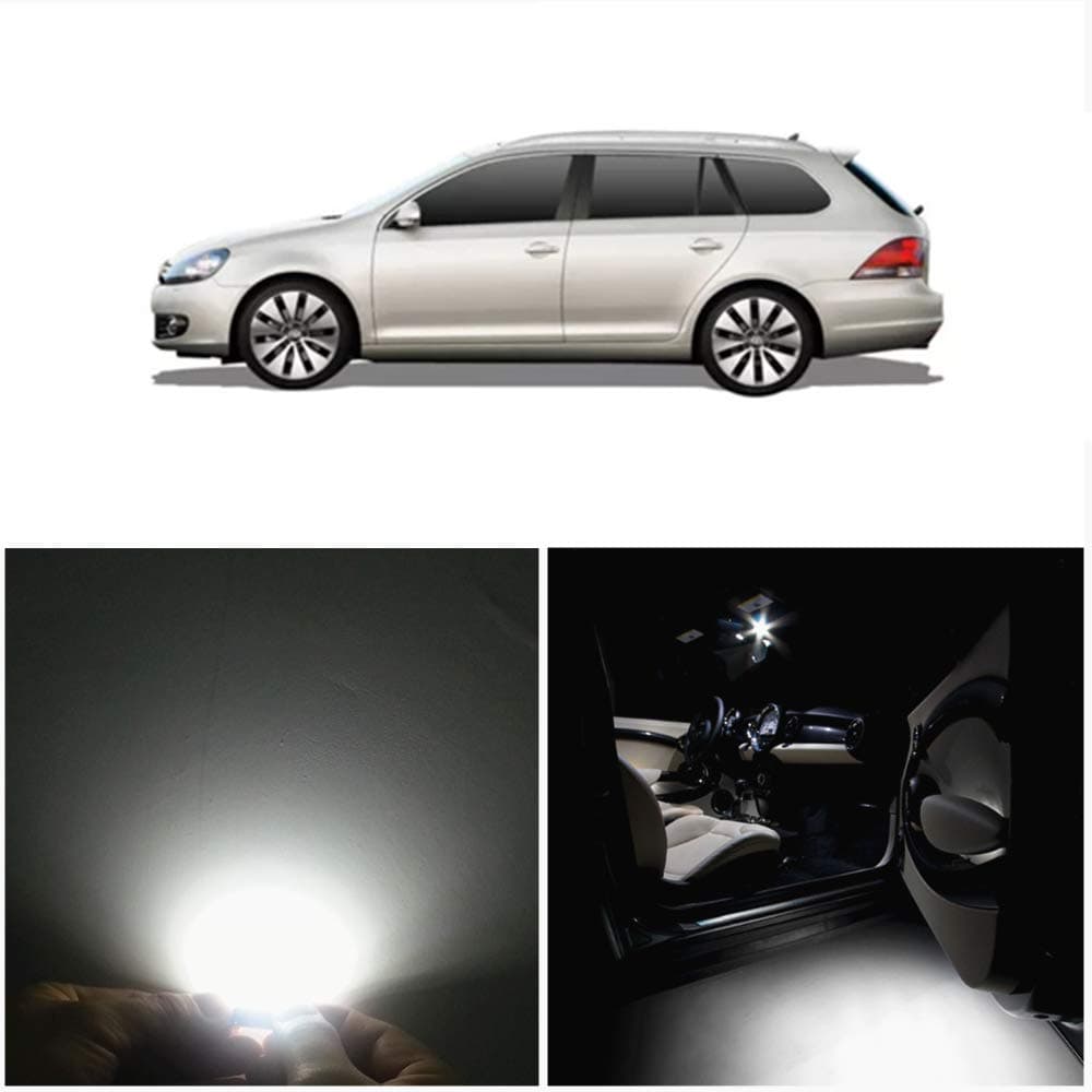 WLJH 11pieces 6000k Pure White Super Bright Canbus Error Free 2835 Chip Premium LED Interior Package Car Lighting Kit for GOLF 6 VI GTI MK6 2010 2011 2013 2014