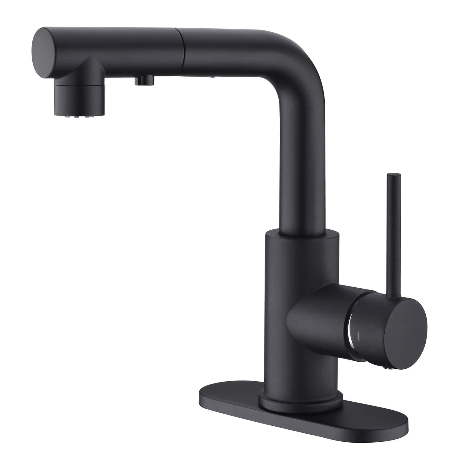 Brush Nickel Bar & Prep Sink Faucet with Pull Out Spray, Mini Bar Kitchen Sink Faucet, Black