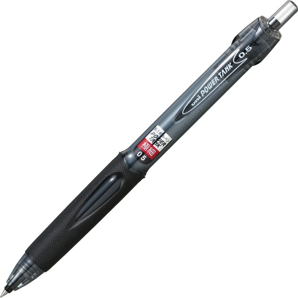 Uni Power Tank, Pressurized Refill Ballpoint Pen, 0.5mm, black body, black ink by Uni