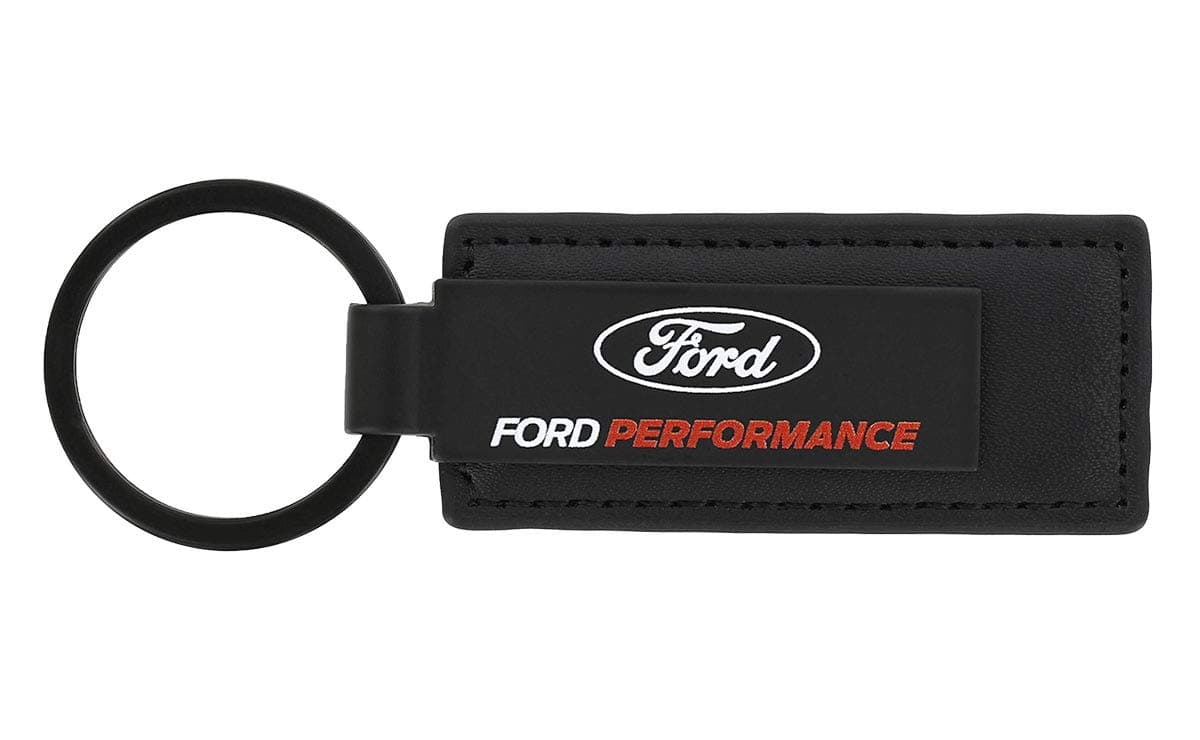 Ford Performance Wordmark with Logo UV printed black leather keychain