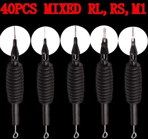 Mixed 40pcs 3/4" Grip Disposable Tattoo Combo Tubes --RL, RS, M1