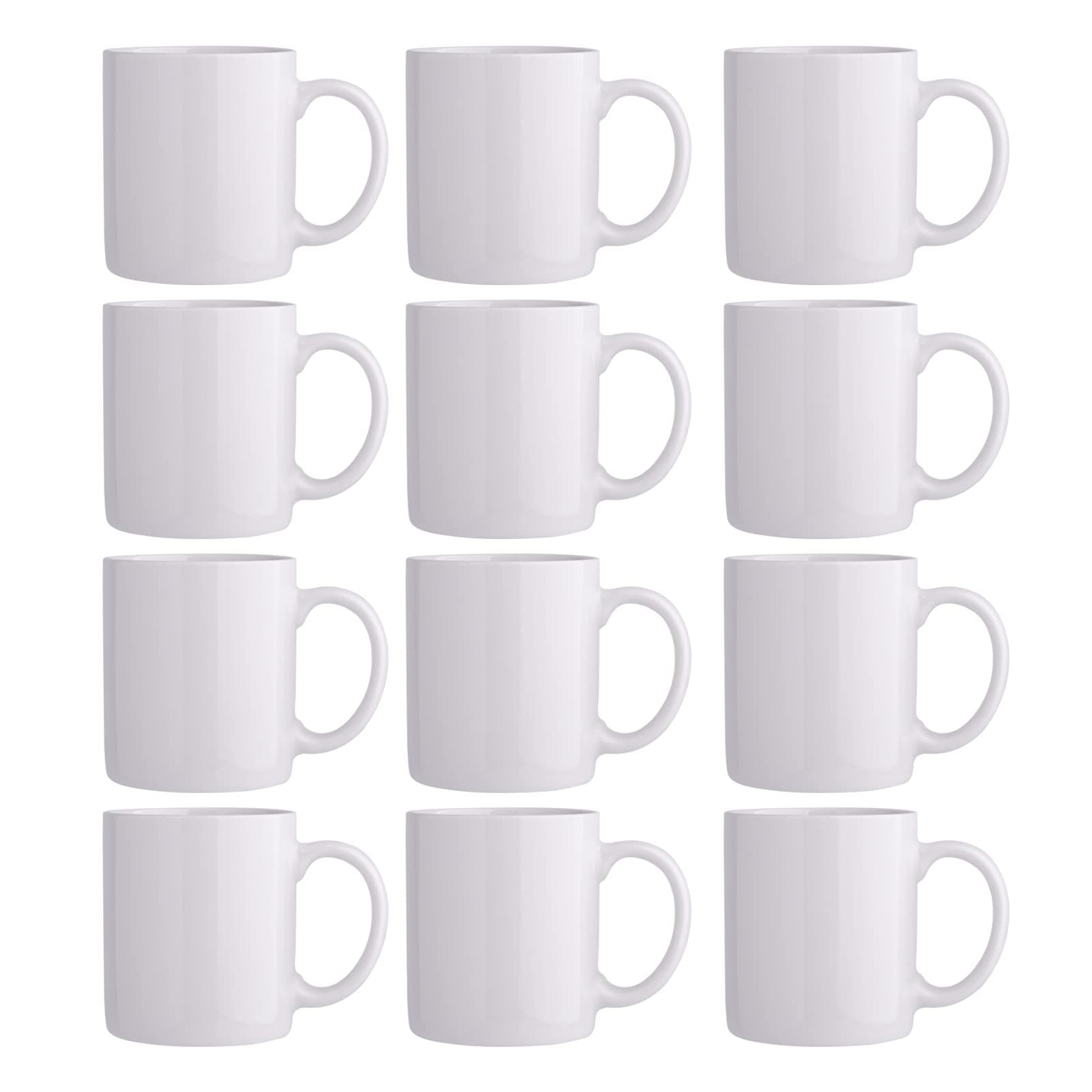 - GBHOME 12 OZ Off White Coffee Mugs, Ceramic Coffee Mugs with Large Handle for Man, Woman, Light Weight Coffee Mugs Set of 12 for Latte/Cappuccino/Cocoa/Milk, Dishwasher & Microwave Safe