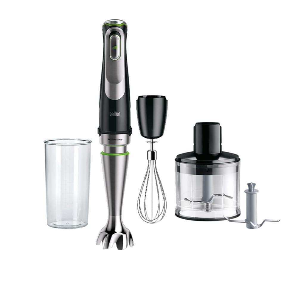 – Braun MultiQuick 9 Hand Blender, Hand Mixer, XL Food Processor, Active PowerDrive Technology, 500 ml Chopper, BPA-Free 600 ml Beaker with Lid, 1200W, 220-240 V, 50-60 Hz, MQ 9135XI, Black