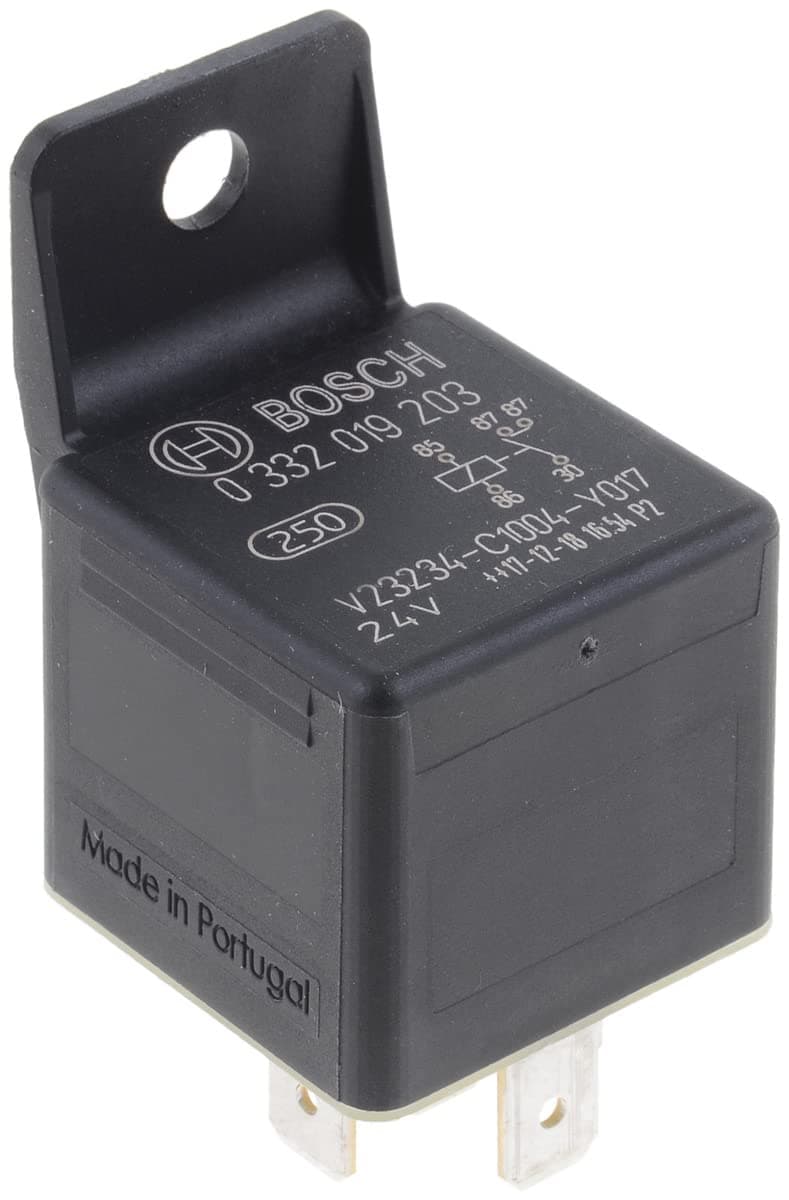 BOSCH 0332019203 Normal Open Mini Relay - 5 Pins, 24V, 20A; with Integral Bracket Mount - Single