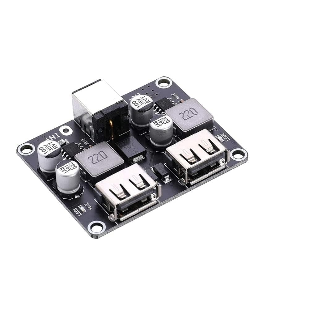 DHRUVPRO 12V 24V to QC3.0 Fast Charge Dual USB Charging Board Step-Down Module