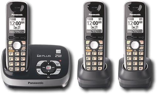 Panasonic KX-TG6533B DECT 6.0 PLUS Expandable Digital Cordless Phone (Black)