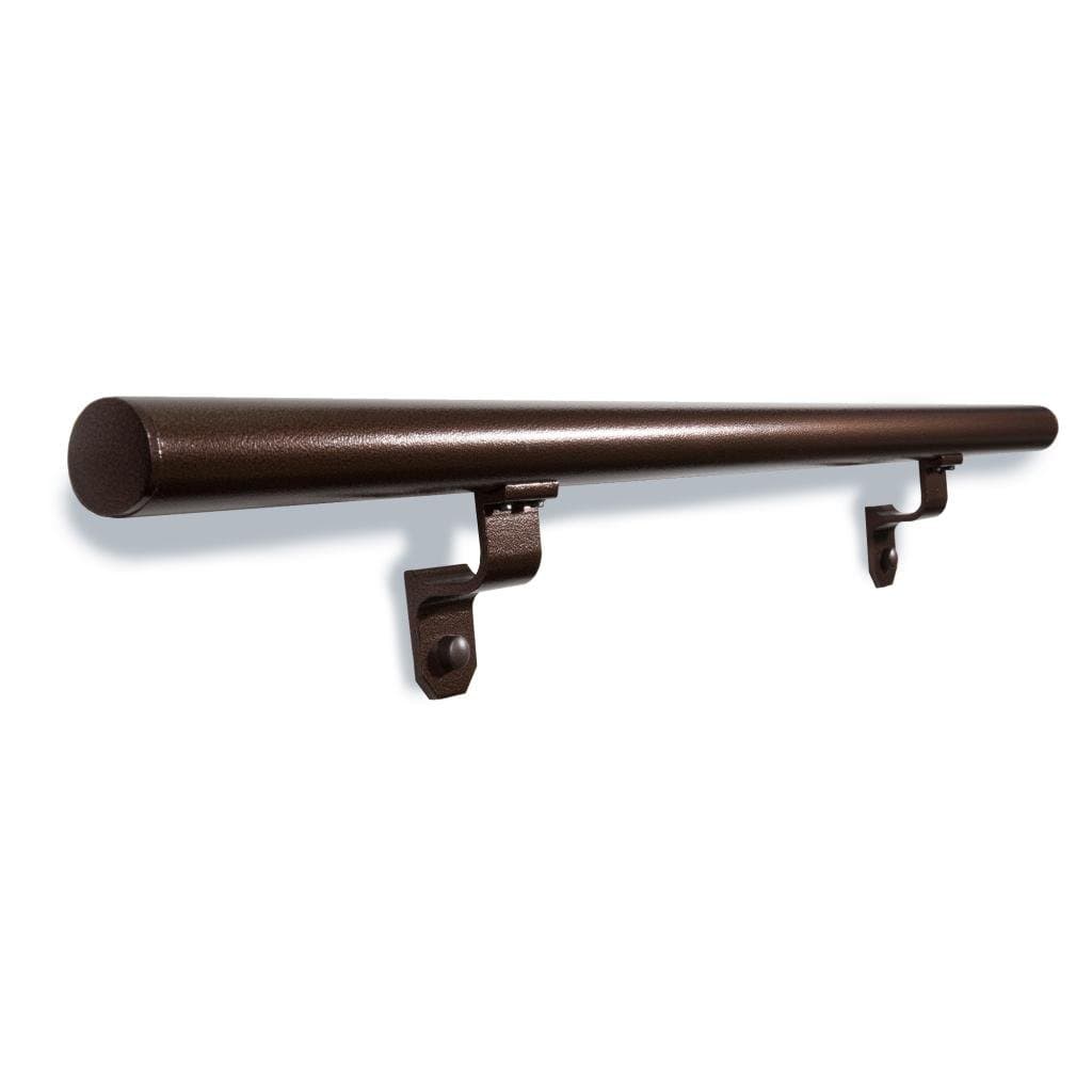 1.9" Round x 3 ft. Copper Vein Aluminum ADA Handrail Kit - Includes 2 Wall Brackets and End Caps