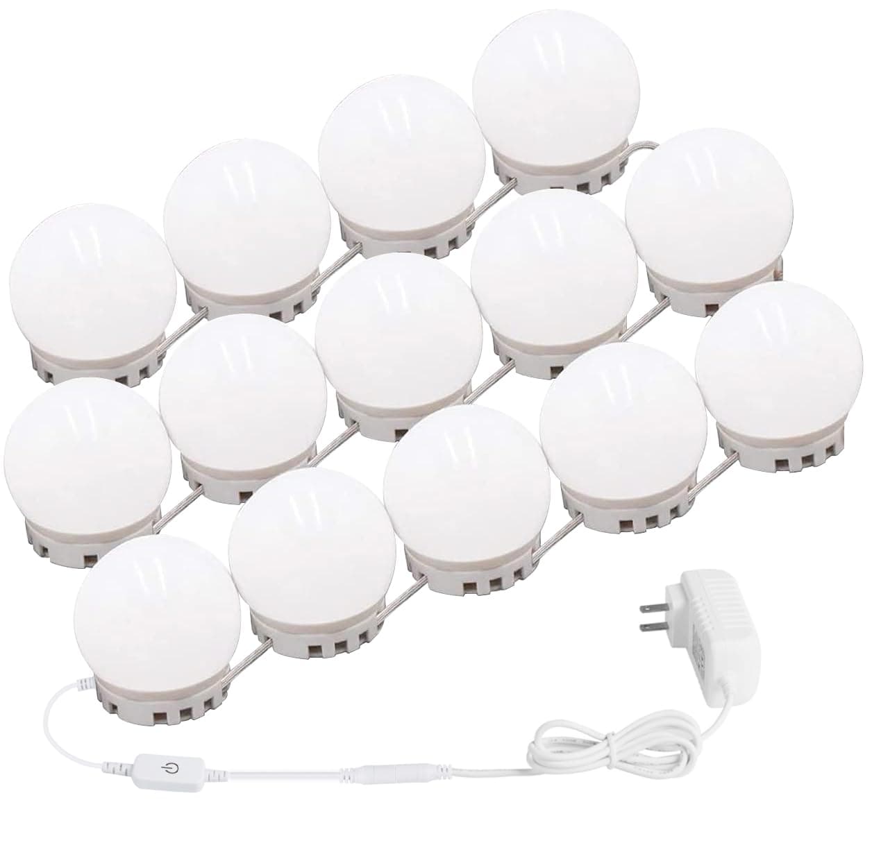 Hollywood Led Vanity Lights Strip Kit with 14 Dimmable Light Bulbs for Full Body Length Makeup Mirror, Wall Mirror, Plug in Vanity Mirror Lights with Power Supply, 3 Color Modes, Mirror Not Included