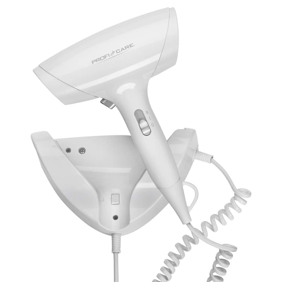 ProfiCare PC-HT 3044 Compact Hair Dryer with Wall Mount | 1800Watt Hair Dryer with Cool Shot | 2 Power Levels | Includes Mounting Material