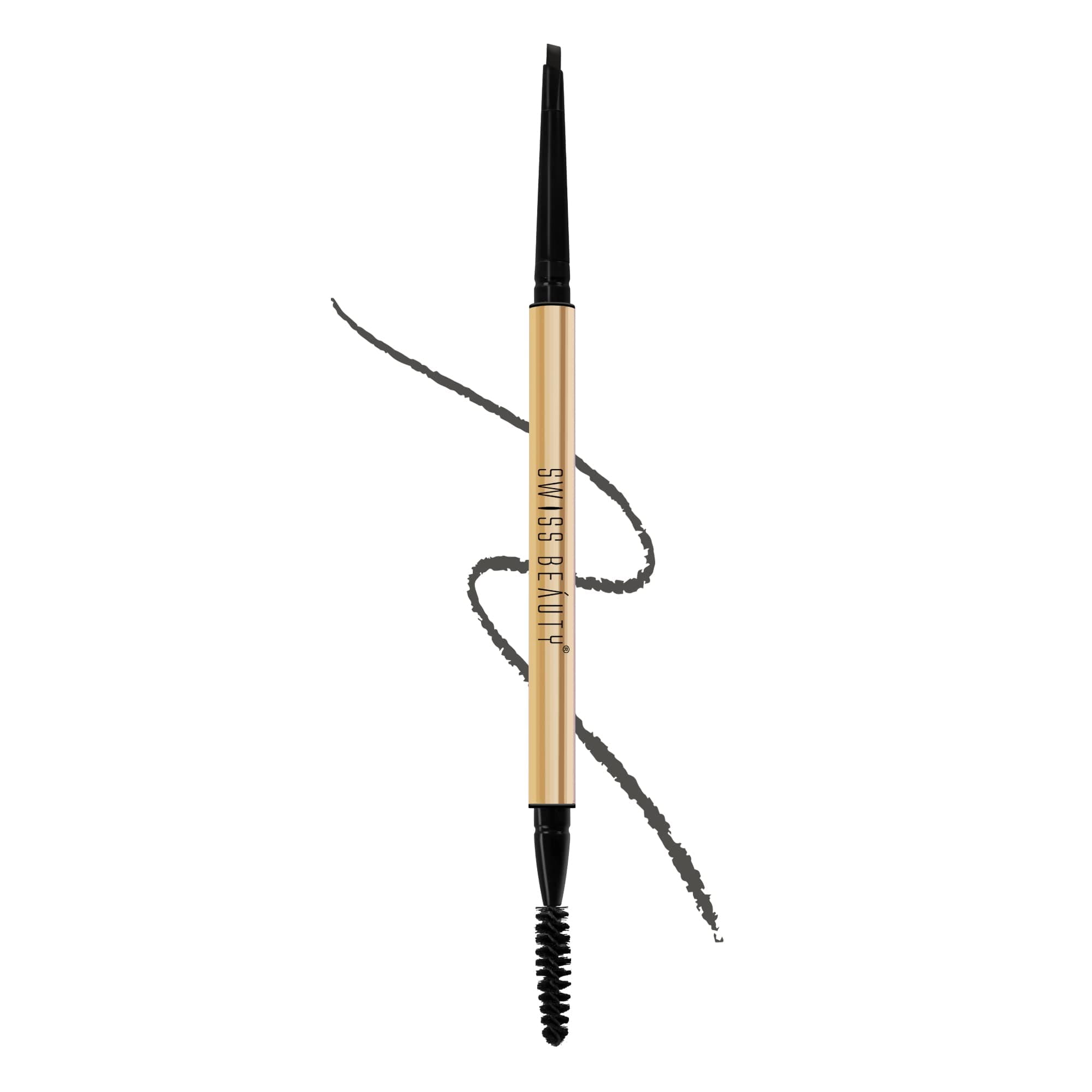Swiss Beauty Micro Precision Eyebrow Pencil, Highly Pigmented, Long-Lasting and Lightweight Eyebrow Pencil | Shade - Grey Black, 0.1g