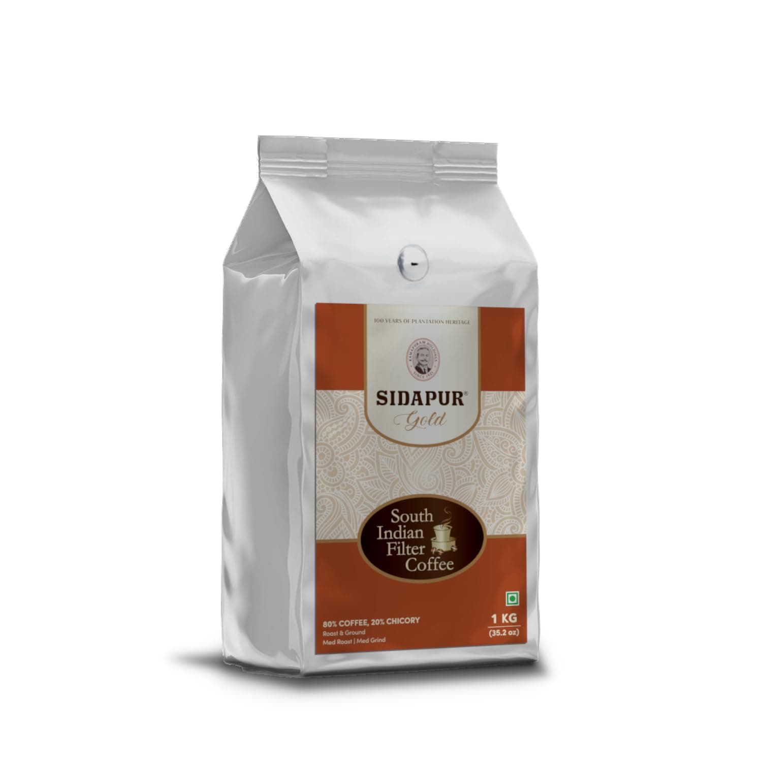 Sidapur - South Indian Filter Coffee | Roasted & Ground | 80% Coffee, 20% Chicory | 1 kg