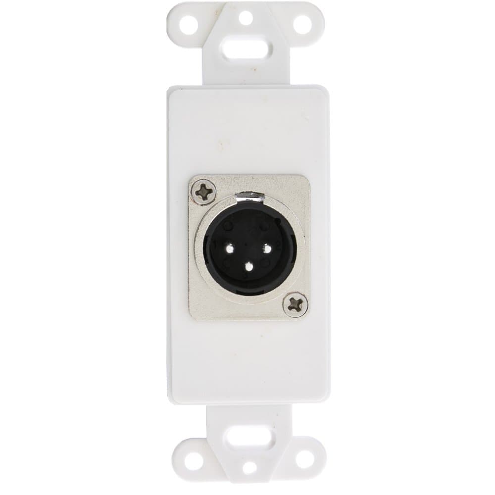 PCCONNECT Decora Wall Plate Insert, White, XLR Male to Solder Type