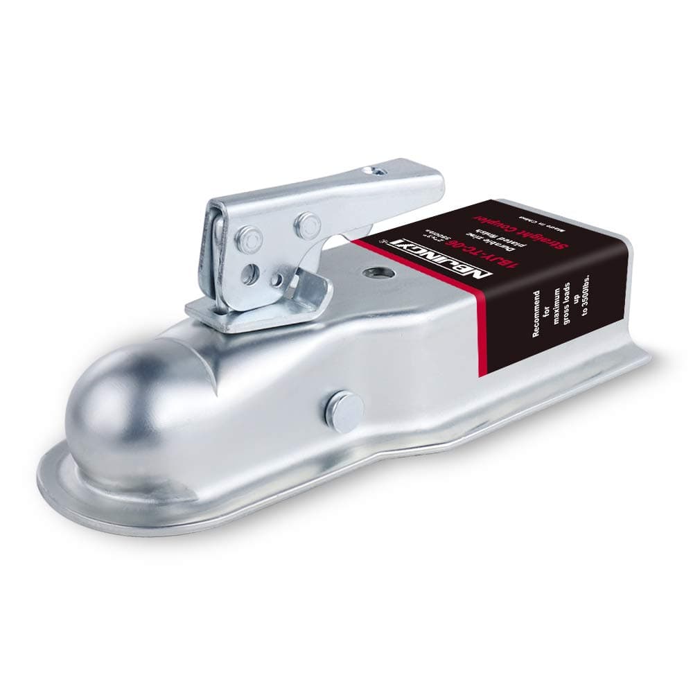 NBJINGYI Straight Trailer Coupler for 2" Ball and 3" Channel Tongue, 3500 lbs Gross Weight Capacity, Zinc-Plated Steel for Boat, Utility and Equipment Trailers