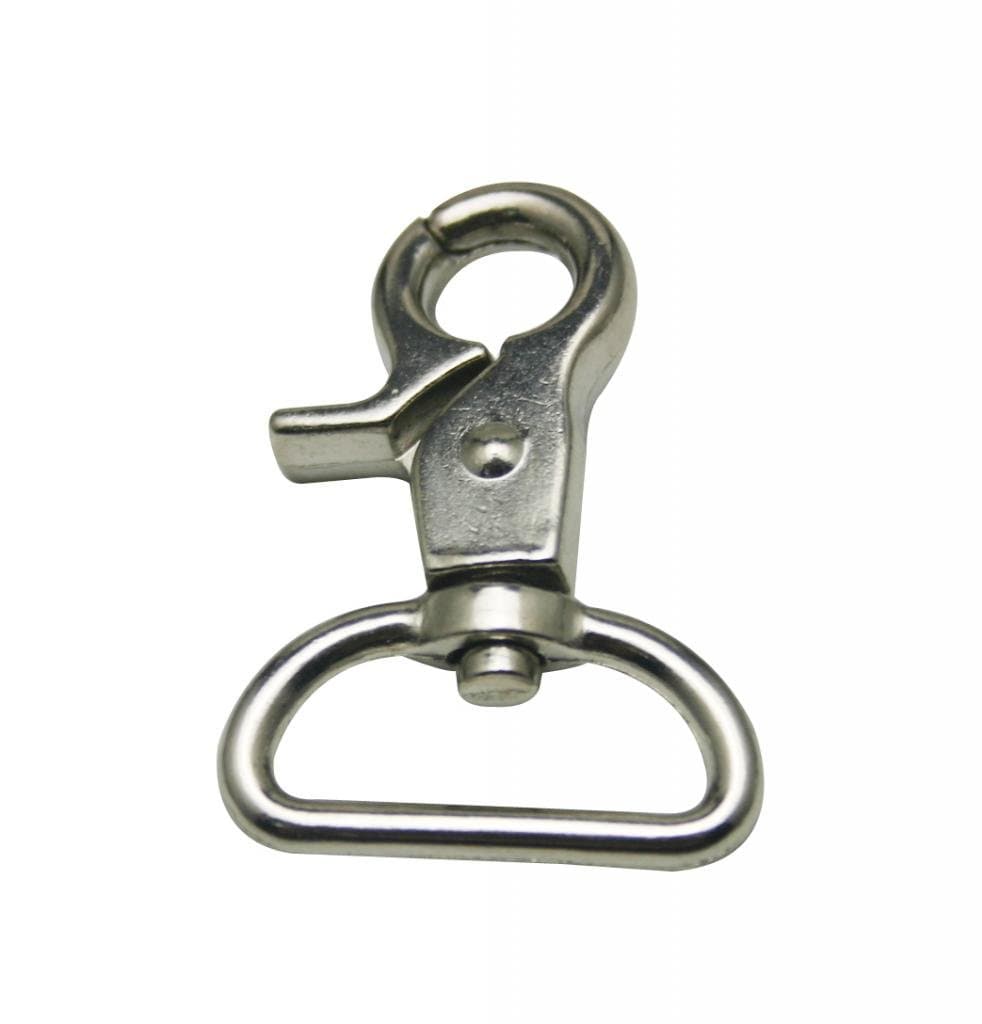 Silvery 1'' Inside Diameter D-Ring Lobster Clasp Claw Swivel Hook Pack of 8