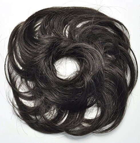 Lani - Wavy Scrunchie Pony Hair Wrap - Dark Brown # 4