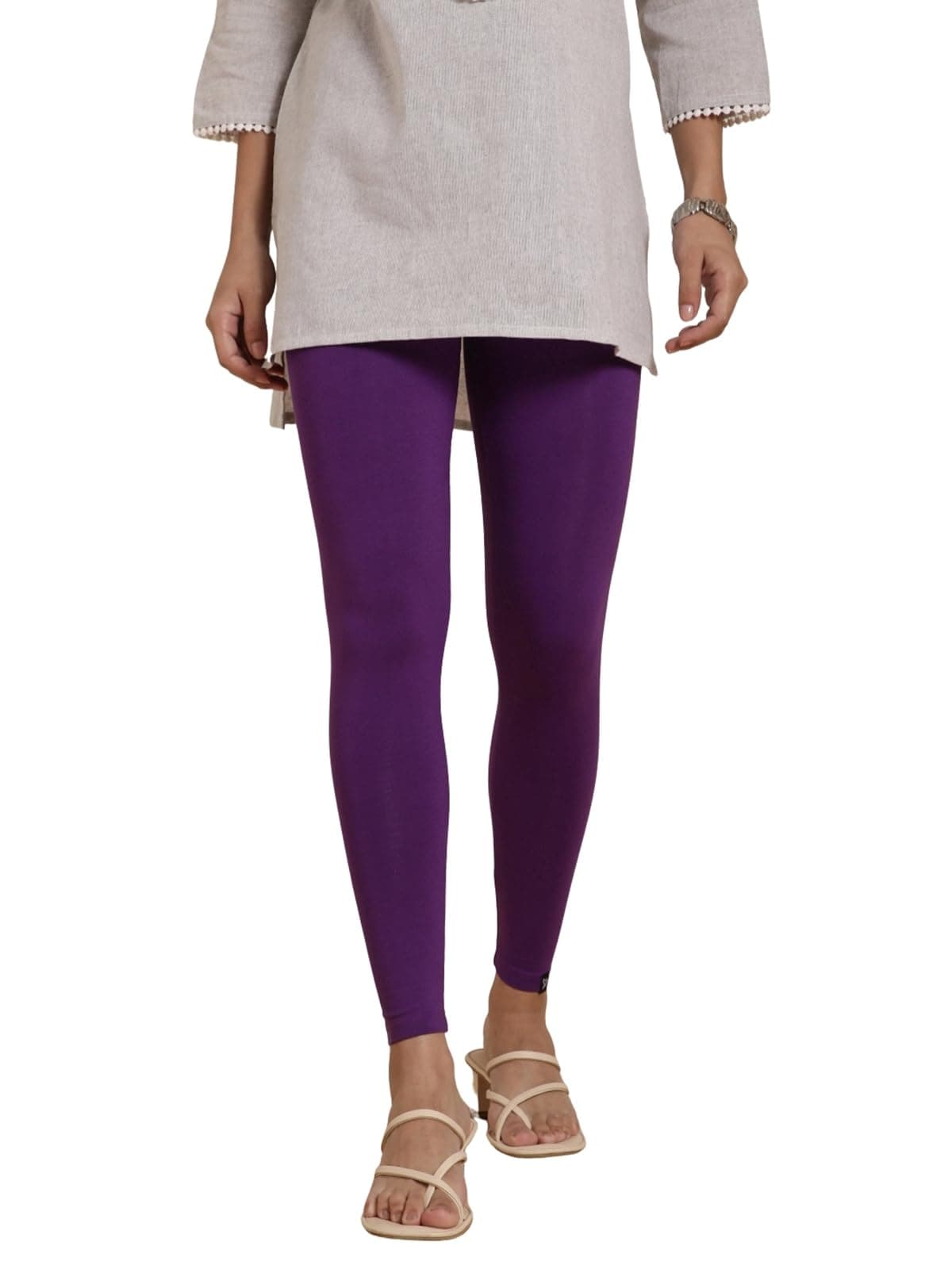 - Tailored Cut & Classic Fit Stretchable Viscose Elasthane Fabric Ankle Length Leggings for Women