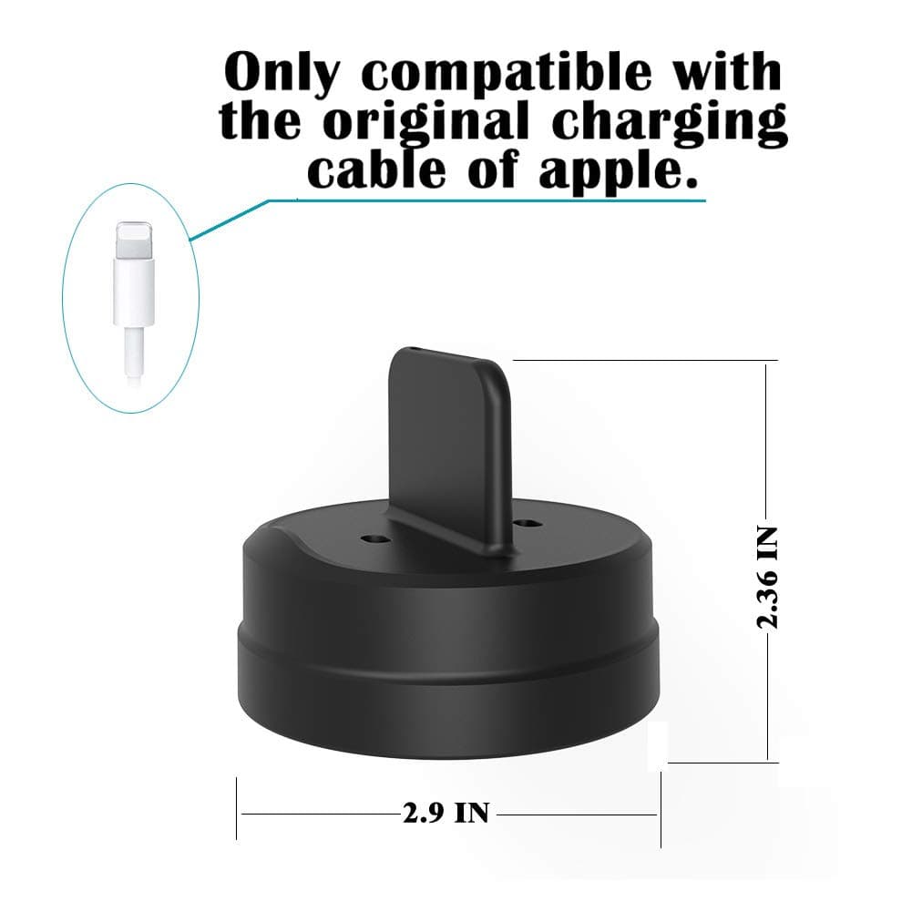 2 in 1 Charging Stand Dock Silicone Compatible with AirPods,iPhone Xr/Xs Max/Xs/8/8 Plus/7/7 Plus/6/6s/6s Plus/5/SE【Original Charger & Cables Required-NOT Included】(Black)