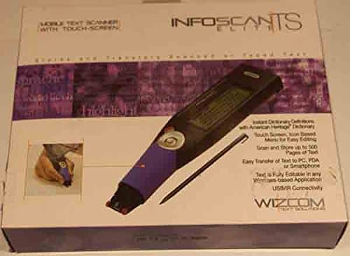 Wizcom InfoScan TS Elite Mobile Pen Scanner - Touch Screen, 500 Page Storage, USB, Purple/Gray