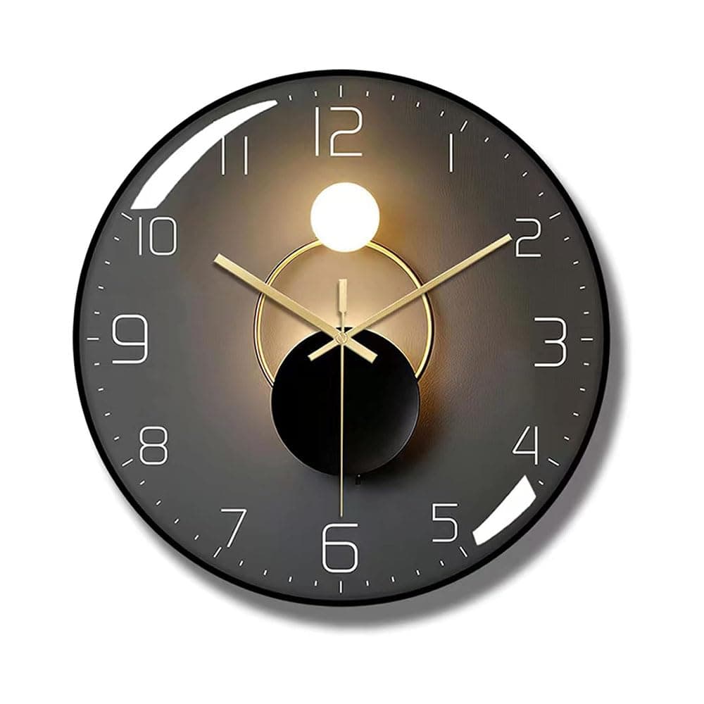 Joyzzz Round Wall Clock, Modern Small Wall Clocks with Silent Design, Non Ticking Wall Clock with Traceless Hook, Battery Operated Wall Clock for Office, Bathroom, Kitchen, Bedroom, Classroom (Y40)