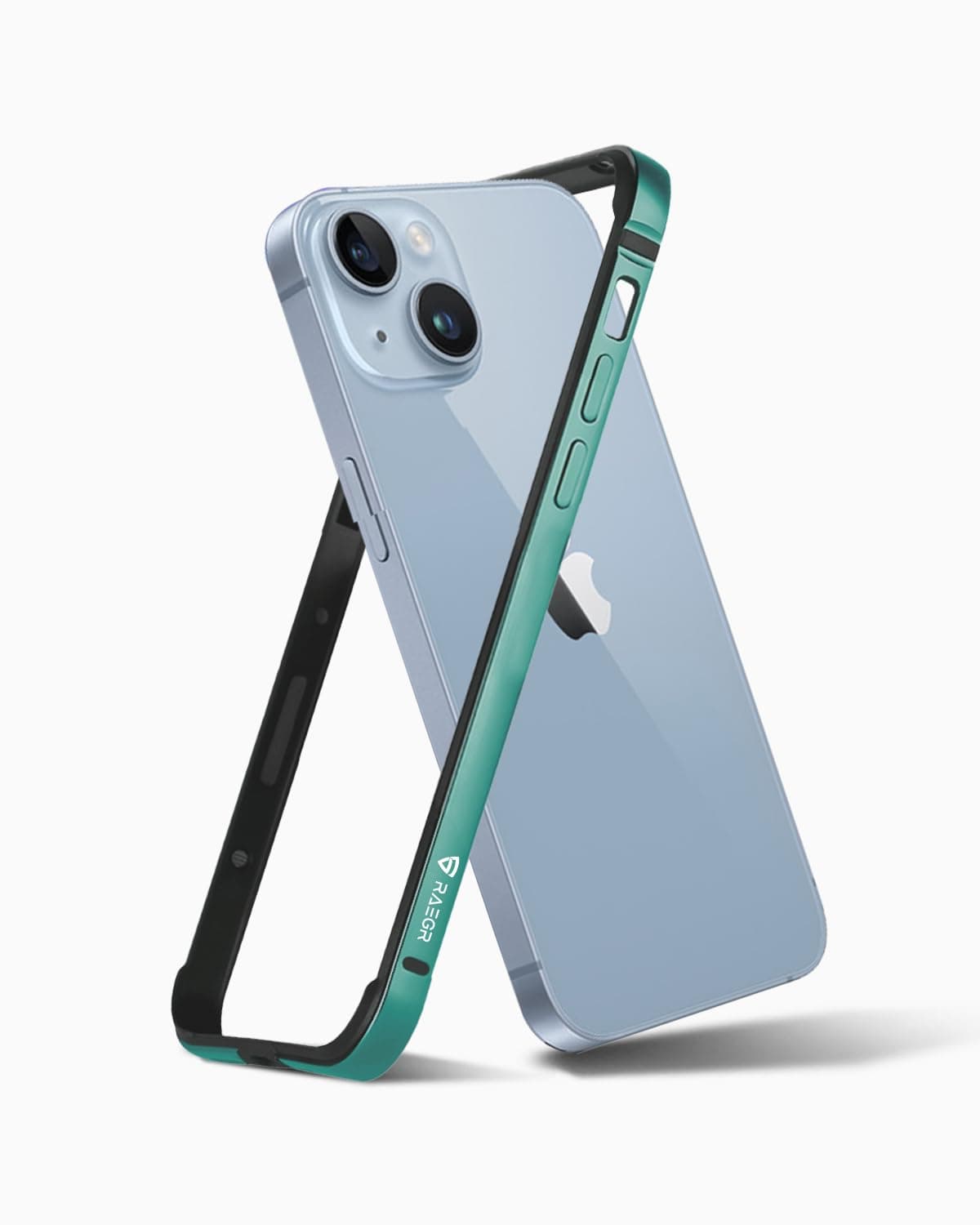 RAEGR iPhone 15 Case | Anodized Aluminum Bumper | Mag-Safe Compatible | Edge Armor Protective Minimal Case Designed for iPhone 15 (6.1-Inch) 2023 - Green RG10479