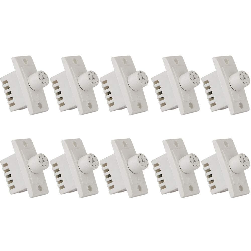 HI PLASST PINS N PLUGS Hi-PLASST (10pcs) Switch Type Regulator, 7-Step, Non-Modular Step Type Fan Regulator for Home & Offices (White),(L*B = 5.5 * 2.4cm)-Pack of 10