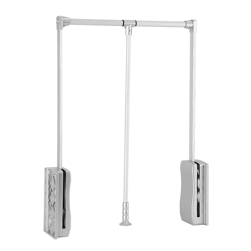 Pull Down Closet Rod, Adjustable Wardrobe Organizer Clothing Rail For Hanging Clothes Heavy Duty Clothes Rod Hanger Soft Return Space Saving for Closet Wardrobe, Adjusted from