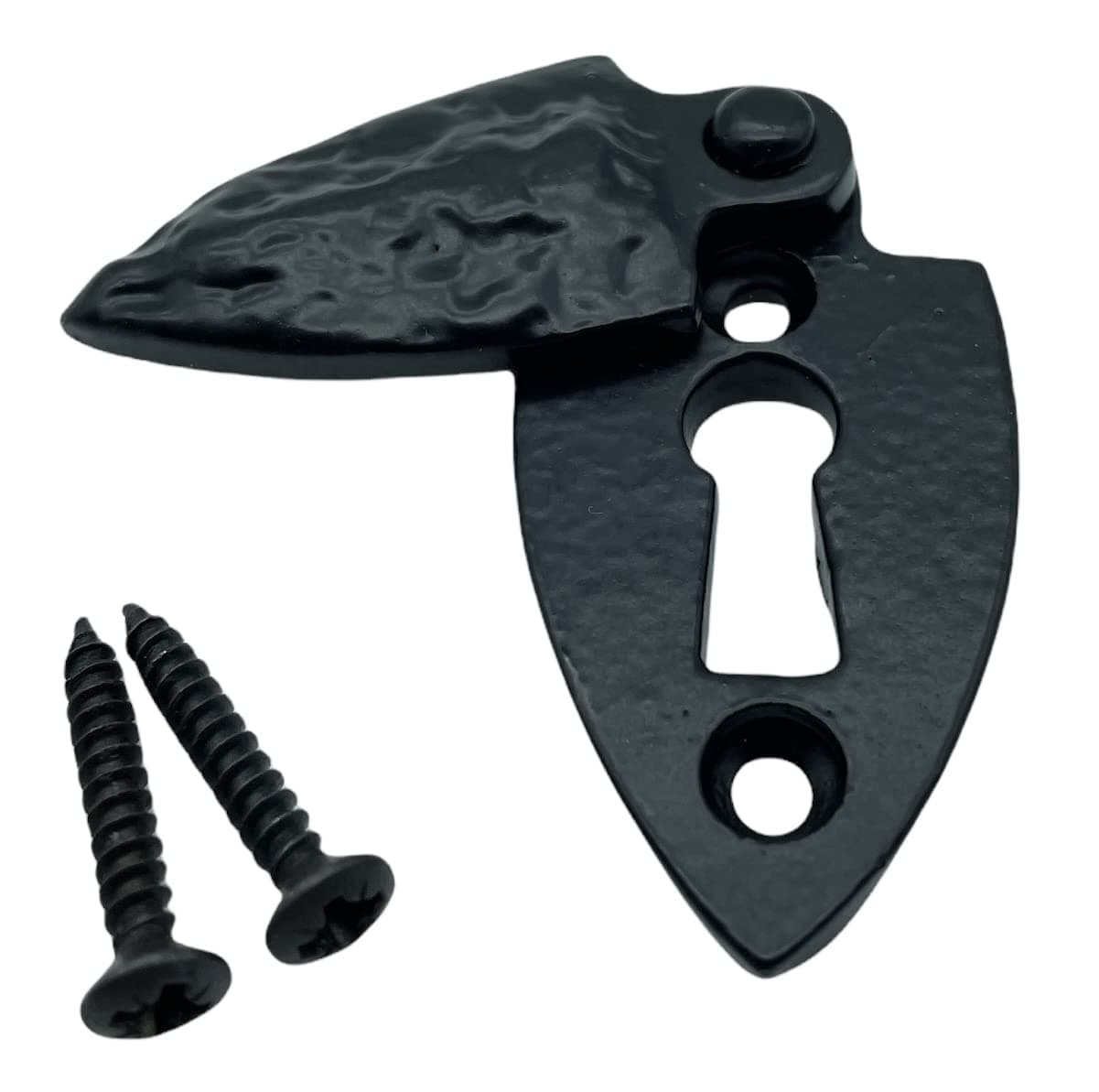 Black Antique Keyhole Cover Escutcheon with Screws