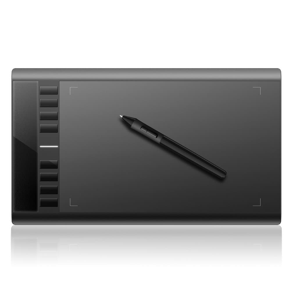 Ugee M708 10×6 Inch Big Graphic Drawing Tablet For Left & Right Hand Use-Black-With Rechargeable Pen