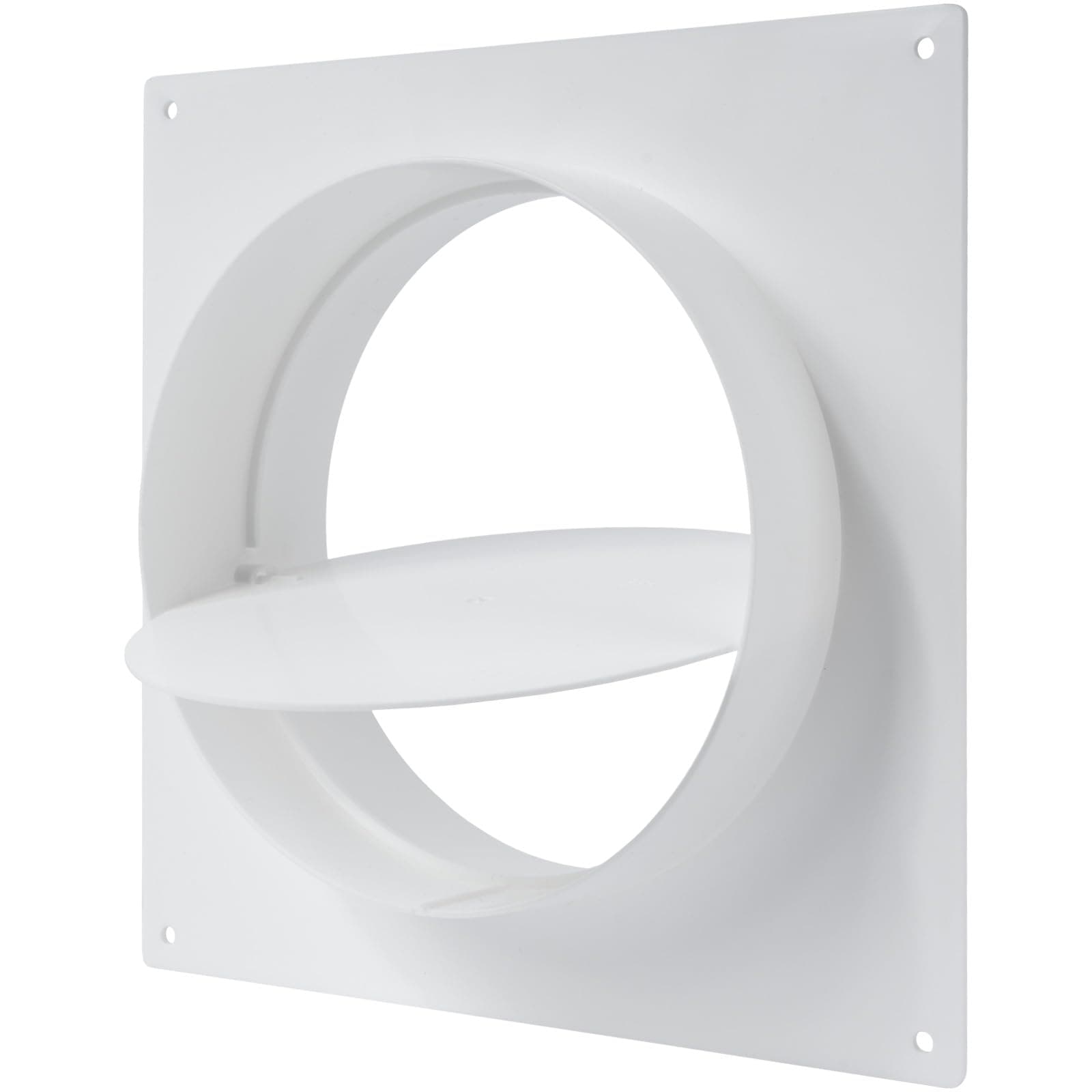 Vent Systems 6" inch Air Vent Duct Connector Flange Straight Ventilation Pipe Plastic Ducting Connector Plate for Cooling Heating Ventilation System HVAC with Valve