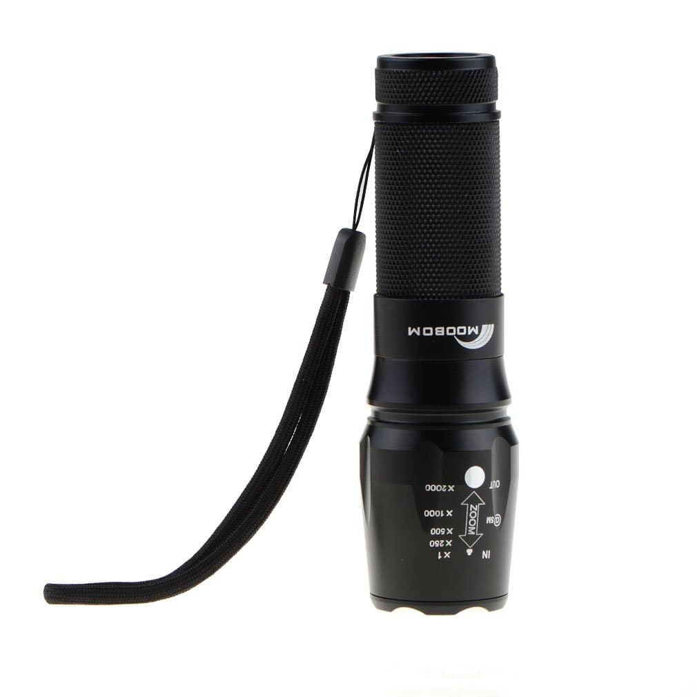 CIDBEST Flashlight 2000 Lumens,5 Modes Zoomable 878-T6 Bulb Torch Lamp LED Adjustable Focus (18650/26650/AAA batteries)