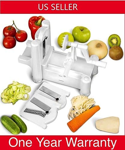 K3 Spiral Vegetable Slicer Spiralizer Veggie Fruit Chopper Mandolin Cutter Shred