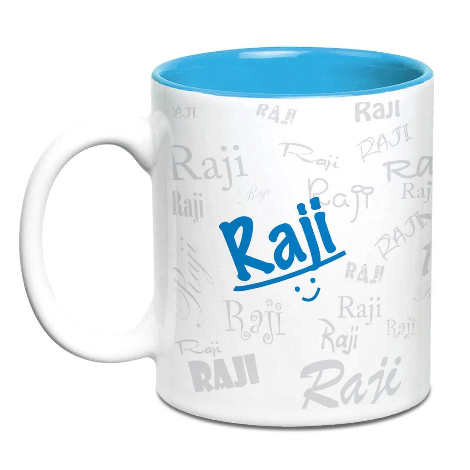 Hot Muggs Me Graffiti Mug - Raji Personalised Name Ceramic, 315ml, 1 Unit