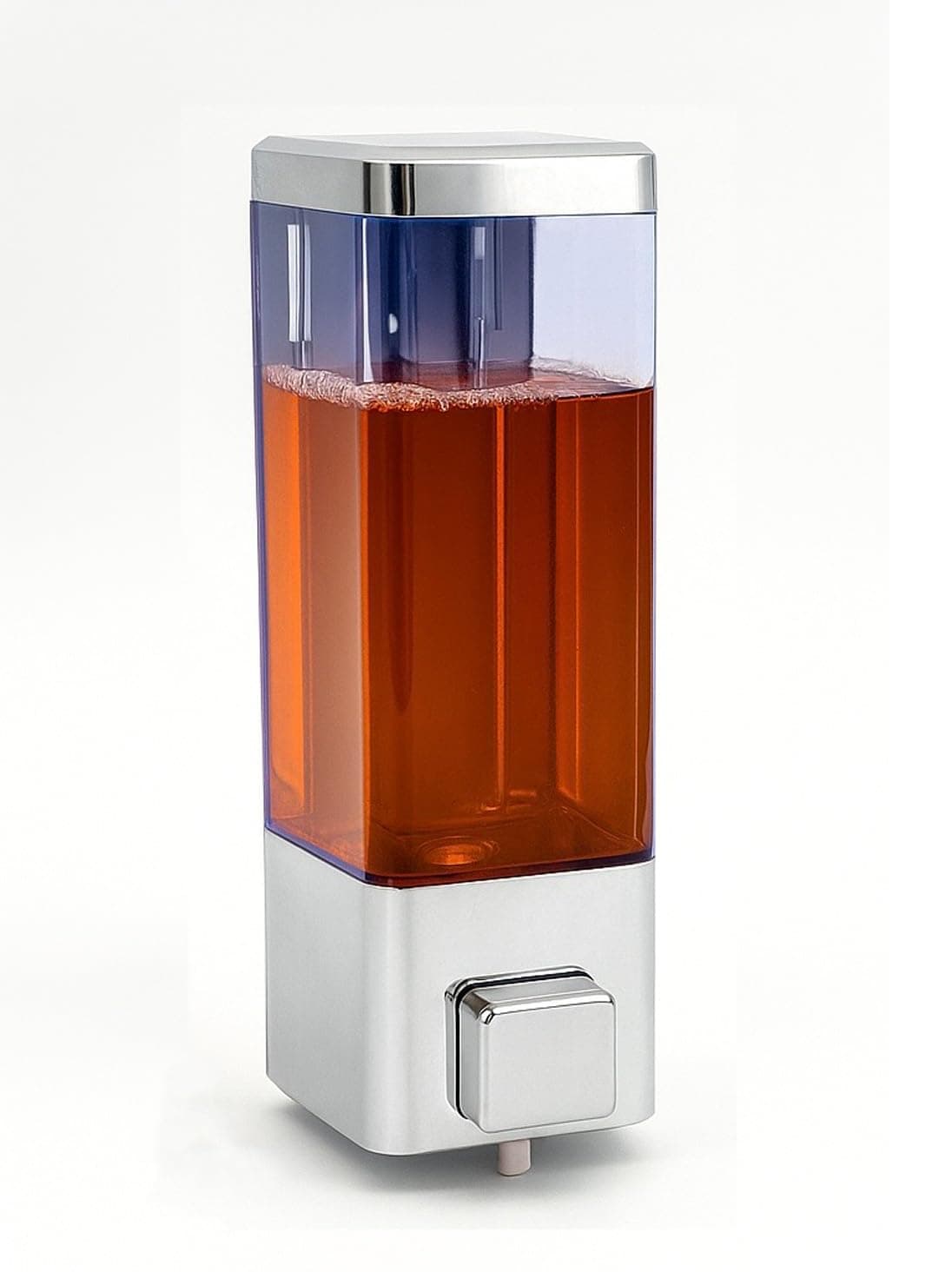 BATH GURU ABS Plastic Wall Mounted Soap Shampoo Conditioner Hand Wash Gel Dispenser Liquid Soap Sanitizer Dispenser for Bathroom Basin Kitchen Sink 350Ml Pack of 1 Chrome Plated