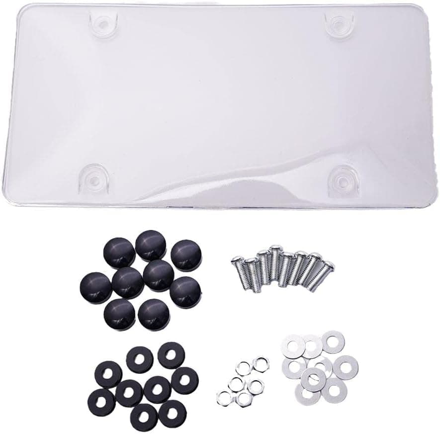 2PCS Clear Reflective Anti Speed Red Light Toll Camera Stopper License Plate Cover License Shell Protective Modified, Transparent Frame Anti License Protective Plate Cover License