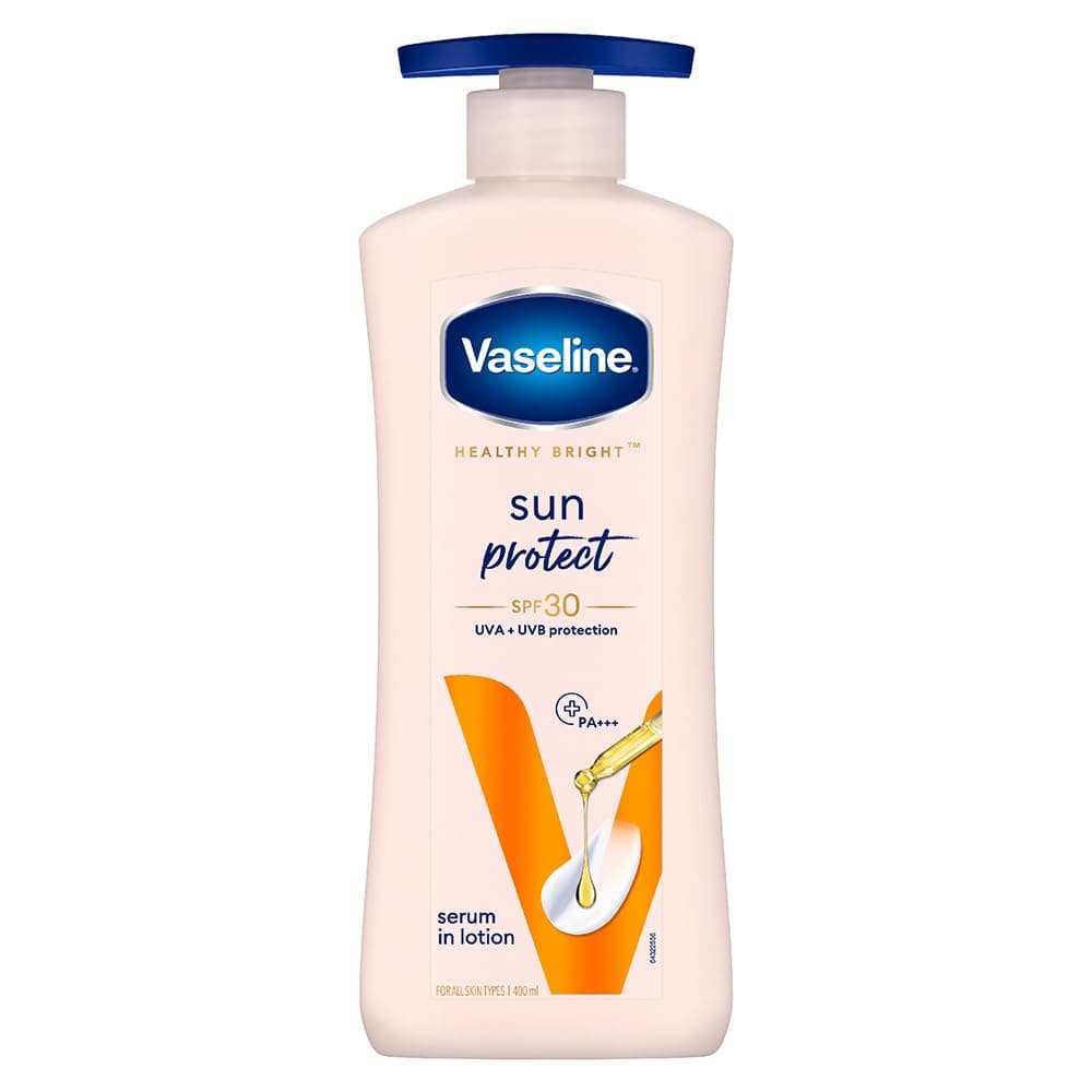 - Vaseline Sun Protect SPF 30 Body Lotion, Reduces Tan Lines in 7 Days, UVA + UVB PA+++ Sun Protection, 400ml