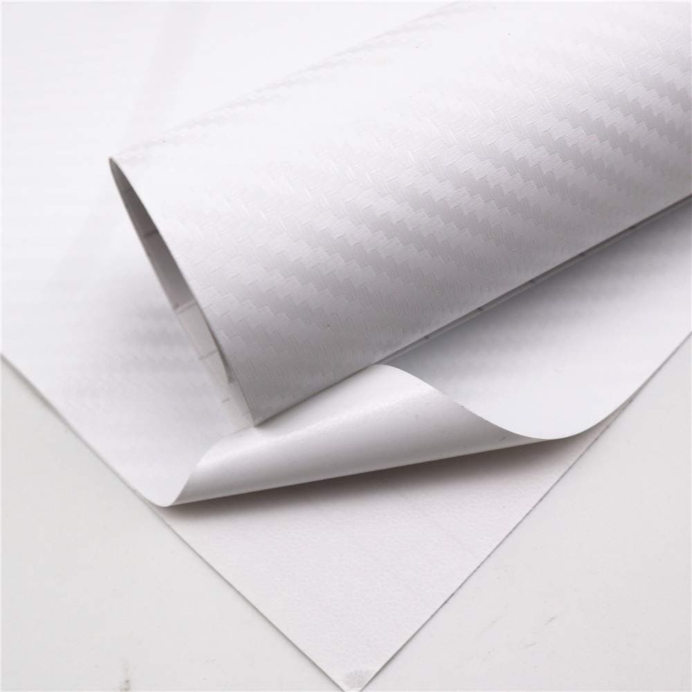 2 pcs Carbon Fiber for Chevy Bowtie Emblem Overlay Sheets Front/Back Vinyl Decal Wrap (White)