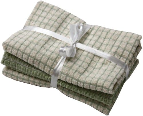 Towelsdirect 3 Pack - Mono Sage/Cream 40cm x 65cm 3 PACK EGYPTIAN TERRY TEA TOWEL
