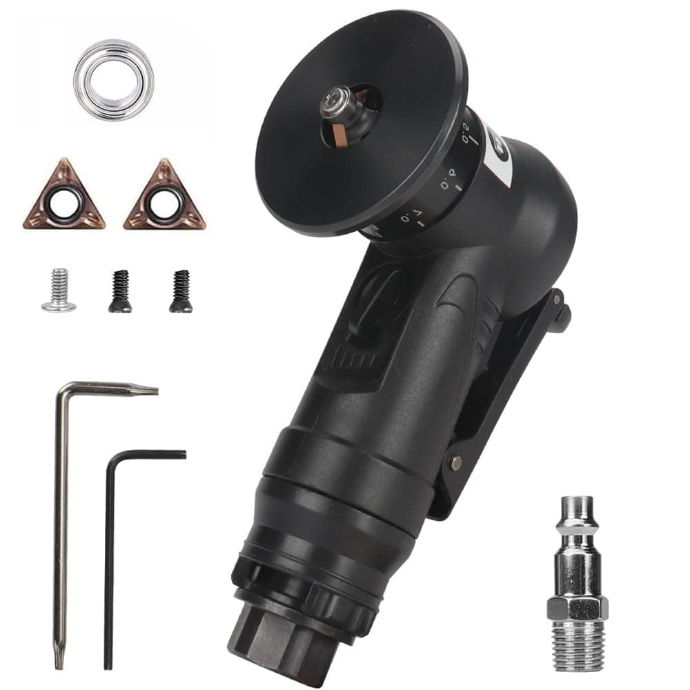 SI FANG Portable Pneumatic Chamfer Tool, for Metal Chamfering Deburring Trimming Beveling, Ultra Light Handheld Mini Air Beveler, with Carbide Blade Inserts and Bearing