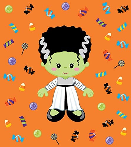 Frankenstein Bride Design, Fabric Panel Printed on Organic Knit, 15 Inches Wide X 19 Inches High (3 Panels)