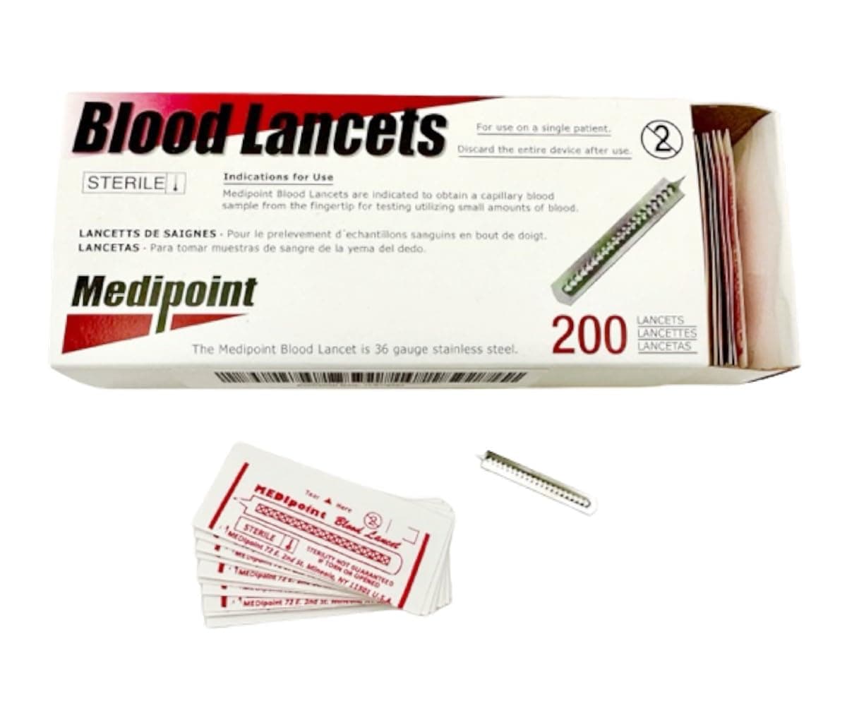 MEDIpoint Stainless Steel Lancet, 200 Count