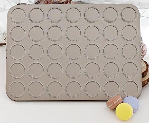 Golden Carbon Steel Macaron Kit Baking Mold Set 35-Capacity