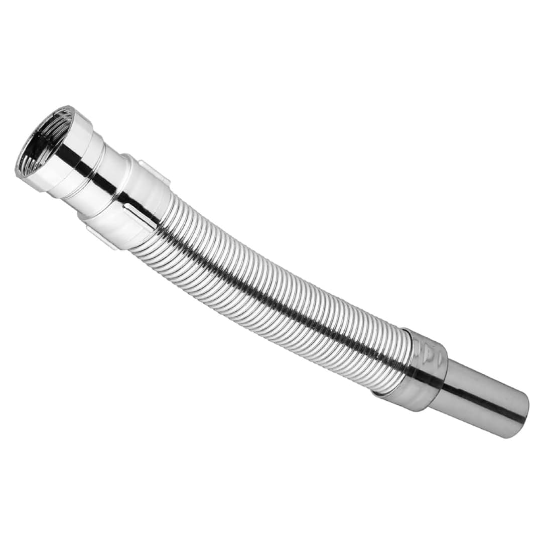 Flexible PVC Waste Pipe for Bathroom Wash Basin and Kitchen Sink | Drain Pipe | Drain Hose/Outlet Tube Connector for Basin Downcomer Bathroom/Kitchen Sink, Chrome Plated